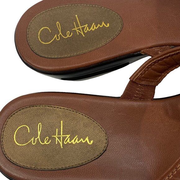 COLE HAAN Women Sandals Size 10 Brown Sasha Slide Wedge Summer Beach Spring s-9 - Picture 8 of 9